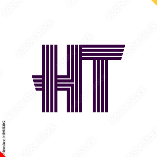 Parallel line monogram initial logo, combination of letter H and T. Best for name abbreviation.
