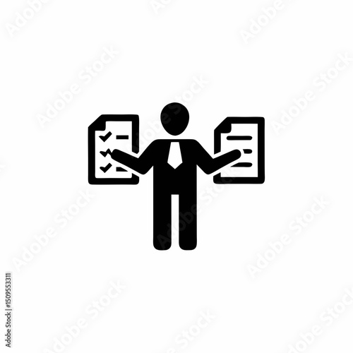 Employee Onboarding Icon Vector Silhouette Design
