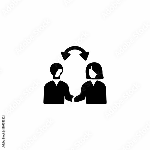 Influencer Partnership Icon Vector Silhouette Design