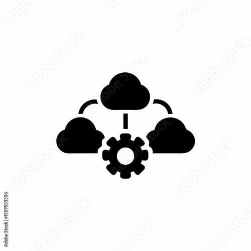 SAAS Integration Icon Vector Silhouette Design