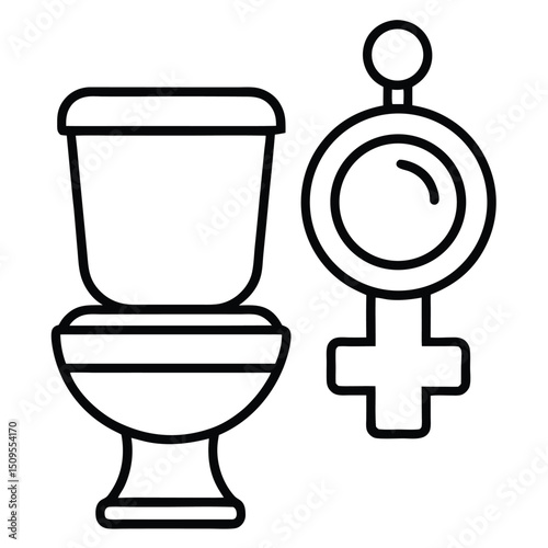 Vector Illustration of Toilet WC Restroom and Gender Sign Icons for Public Facilities Wayfinding and Accessibility in a Clean and Modern Style