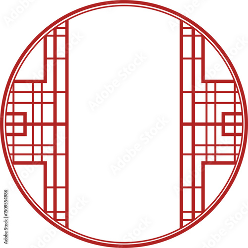 Red Japanese Circle Border