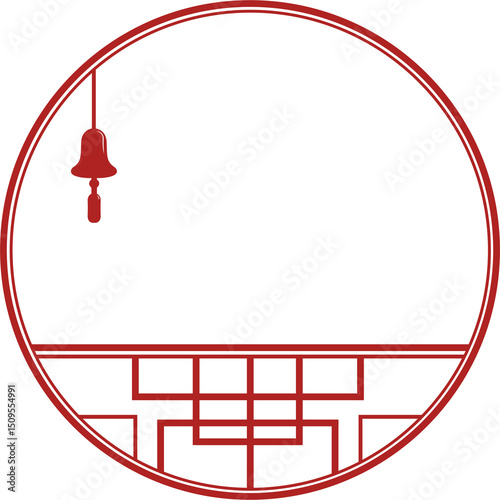Red Japanese Circle Border