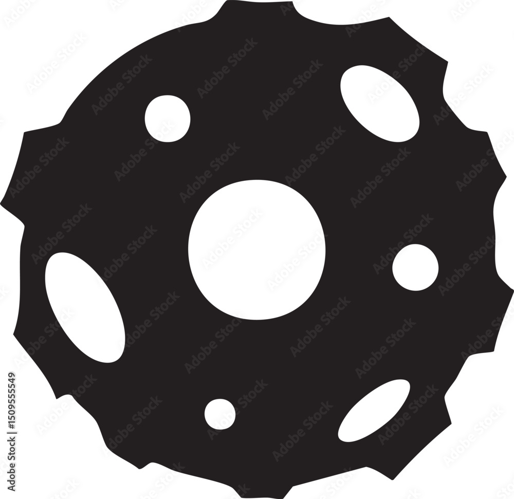 Fototapeta premium circular silhouette with multiple smaller circles arranged around a central core.