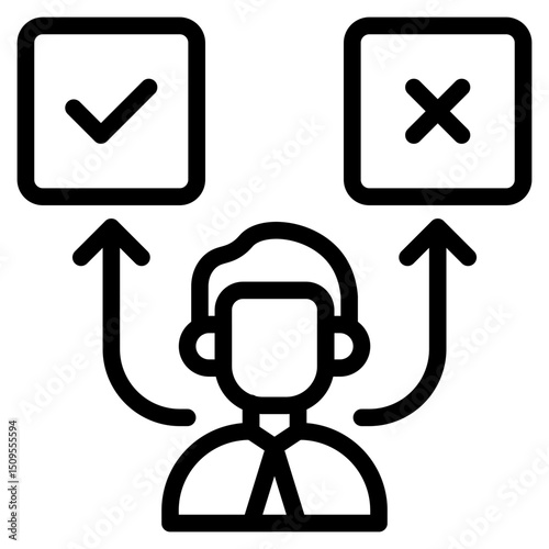 Decisius making icon in vector illustration