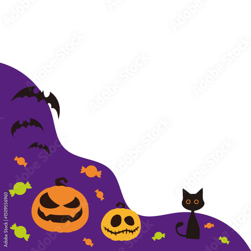 Halloween Blob Corner Illustration