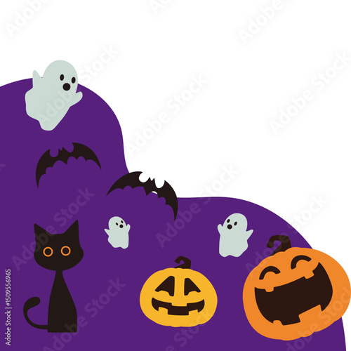 Halloween Blob Corner Illustration