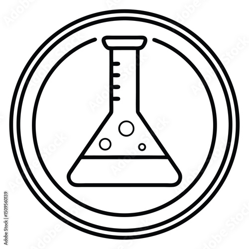 Flask Lab Icon Vector Design Template Featuring Scientific Equipment Perfect for Chemistry Biology or Science Related Projects and Applications Available in Editable Vector Format