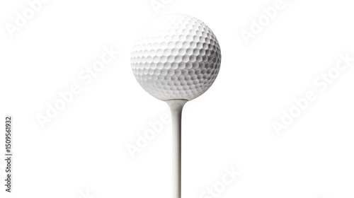  Golf Ball on Tee Ready for Play on Transparent Background
