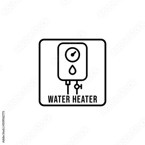 water heater outline icon or water heater label vector isolated. Best water heater outline icon for websites, product packaging, and more about water heater product.