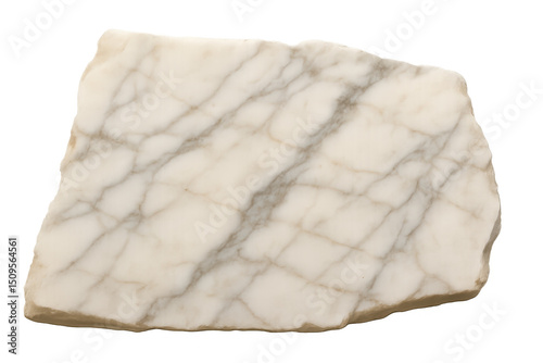 Pristine white marble slab featuring elegant grey veining, clean surface perfect for architectural visualization and design presentations photo