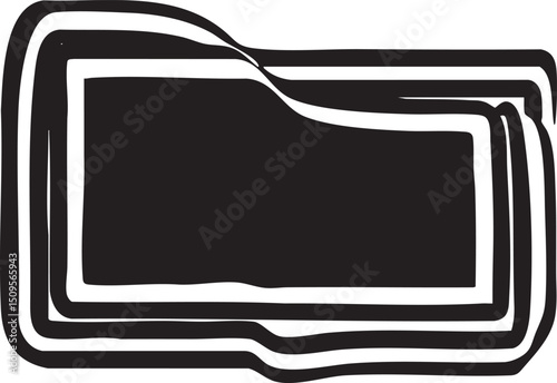 simple stylized black outline of a rectangular folder.