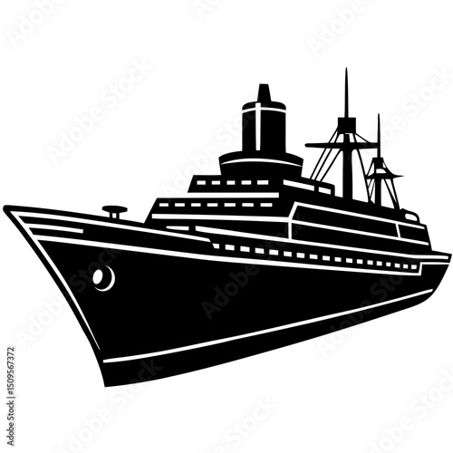 vector illustration of a cruise ship
