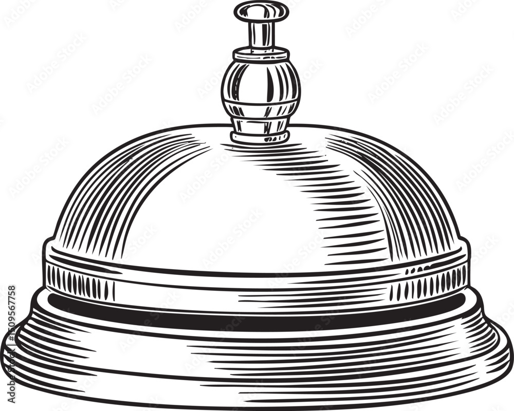 Obraz premium detailed black and white of a classic hotel bell.