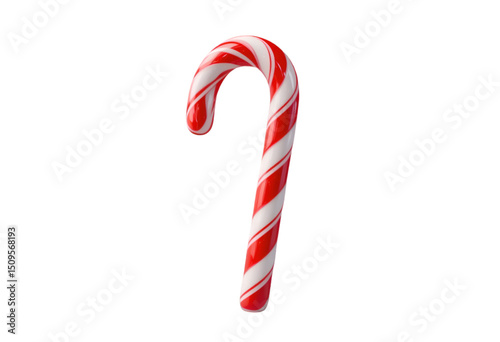 christmas candy cane isolated on transparent background. 