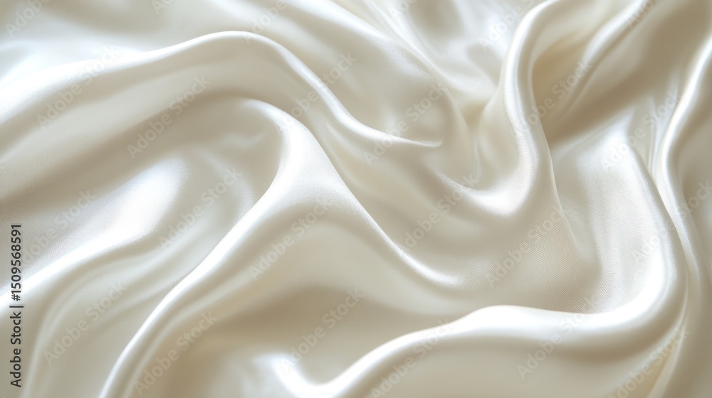 Fototapeta premium Elegant Cream Silk Drapes: A Luxurious Texture