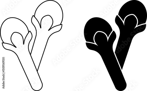 outline silhouette Cloves icon set
