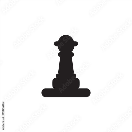 solitary black chess pawn stands upright on a flat surface.