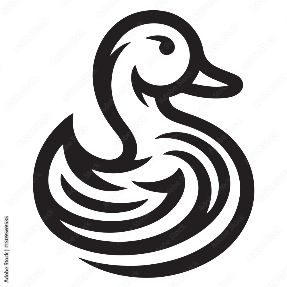 Fototapeta premium cute wood duck vector illustration