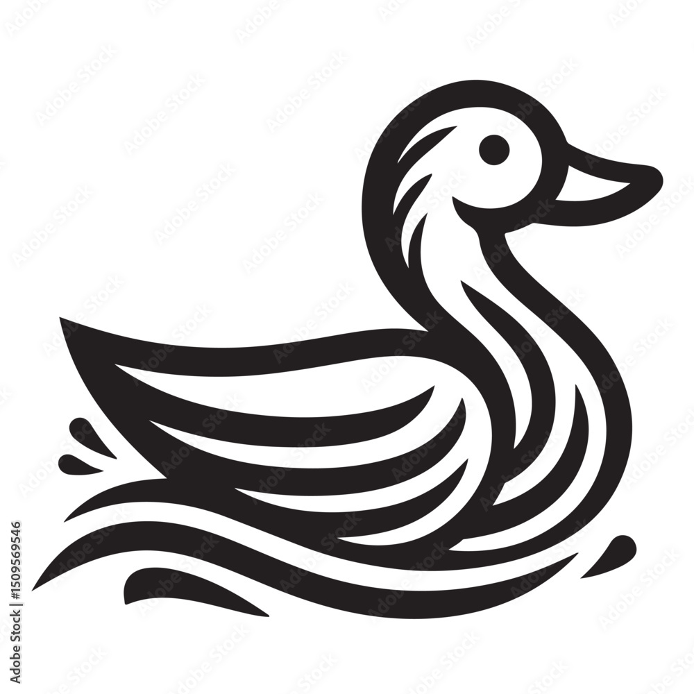 Fototapeta premium wood duck vector illustration