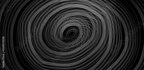 Patterned abstract background vector. Swirl of lines, white lines on black background, tornado, pattern