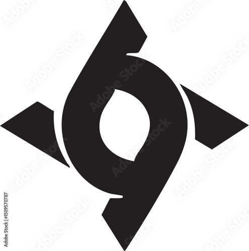 stylized black numeral ‘6’ is presented within a geometric diamond shape.