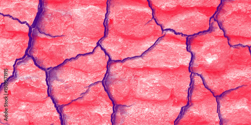 Abstract red cracked surface texture illustration for backgrounds and design projects showcasing age and structure