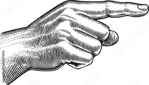 hand gestures emphatically with an extended index finger.