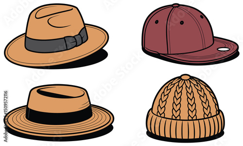 collection of hats