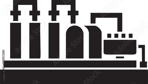 Five black musical instruments rest on a white surface.