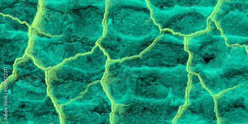 Abstract textured green background with yellow veins resembling stone or rock formations ideal for digital designs and visual communication.