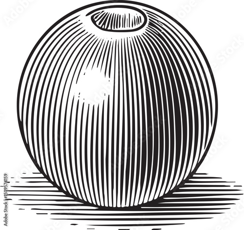 simple isolated sphere rests on a textured surface.