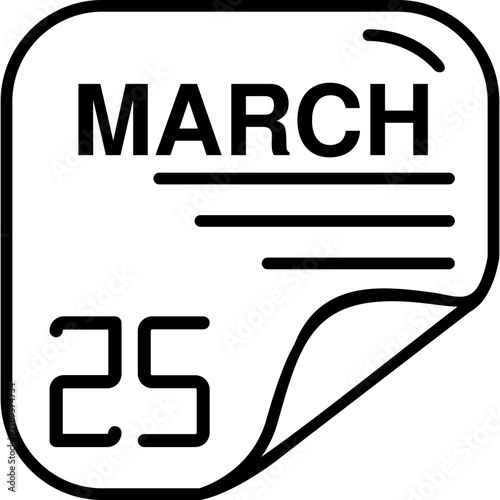March 25 Calender Icon