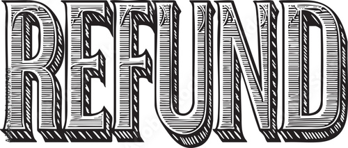 Large bold ‘REFUND’ word in black on white.