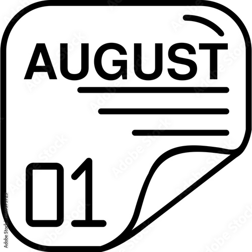 August 1 Calender Icon