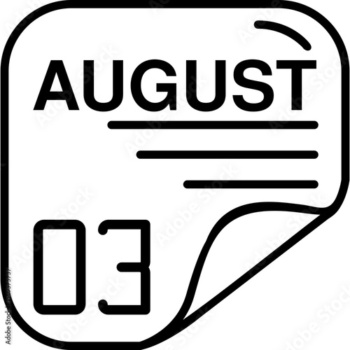 August 3 Calender Icon