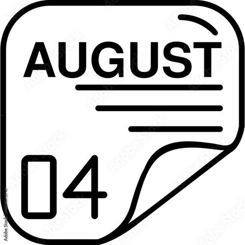August 4 Calender Icon