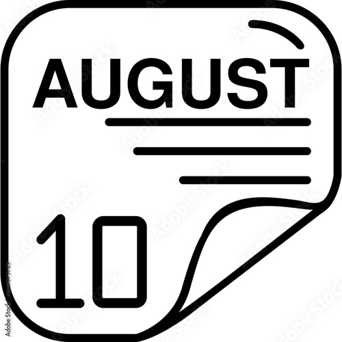 August 10 Calender Icon