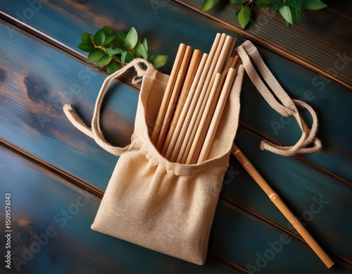 Close up set bamboo straws reusable