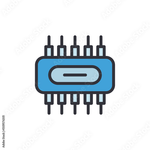 Modern Chip Design Depicting Microelectronic Component With Circuitry