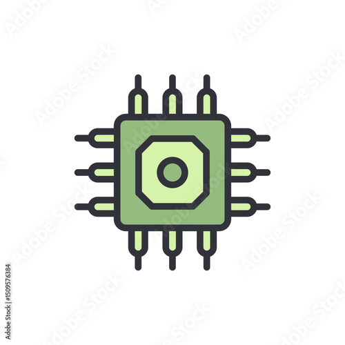 Illustration Of A Central Processing Unit On A Transparent Backdrop