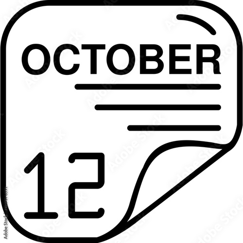 October 12 Calender Icon