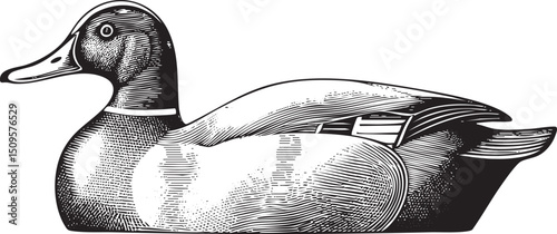 lone duck rests peacefully on a smooth surface.