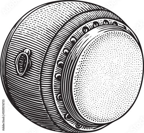 detailed black and white showcases a spherical object with intricate .