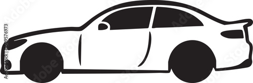 sleek black coupe is shown in a side profile.