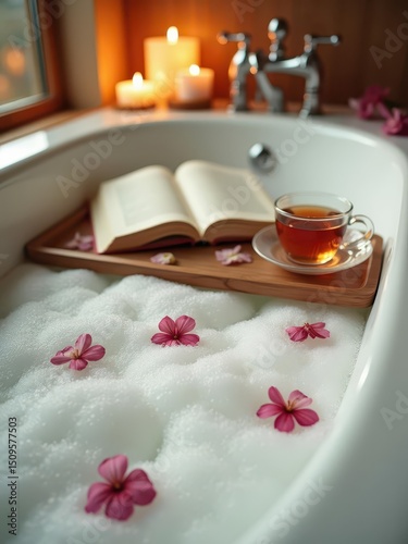 Luxurious spa bathroom pristine white bat