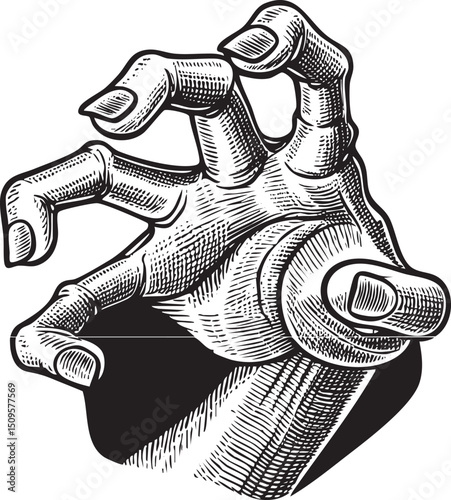 detailed hand grips a spray nozzle.