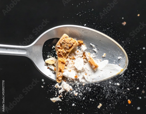 Macro capture plastic spoon snapping under
