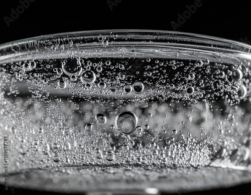 Macro texture air bubbles trapped frozen