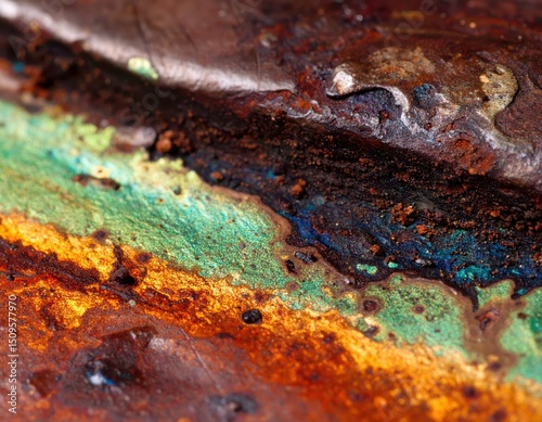 Macro texture chemical stain metal alloy ()